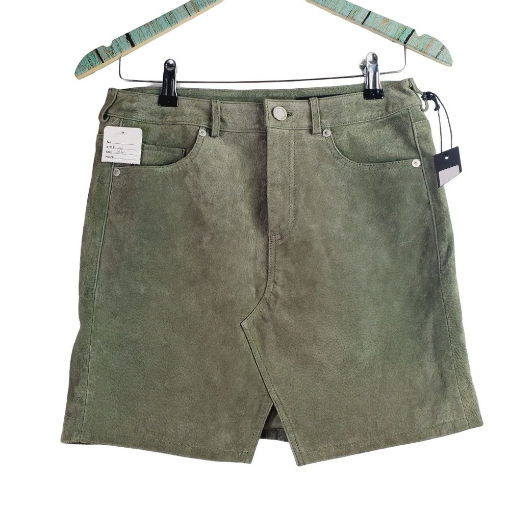 Blank NYC Suede Skirt in Ivy League Green Size 26 - Picture 2 of 7